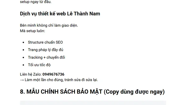 Vì Sao Website Nên Có Trang Chính Sách Bảo Mật Và Điều Khoản Sử Dụng (Kèm Mẫu & AI Prompt)