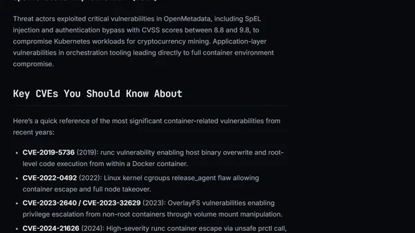 Cloud Container Vulnerabilities