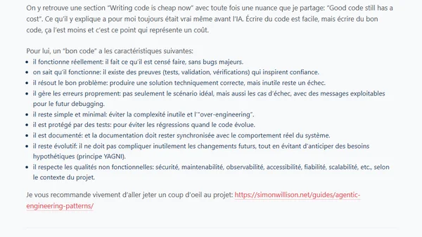 Qu'est-ce qu'un « bon code » à l'ère de l'IA ?