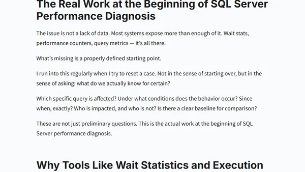 SQL Server Performance: Why Diagnosis Starts with the Problem