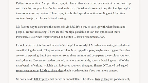 Please add an RSS Feed to Your Site