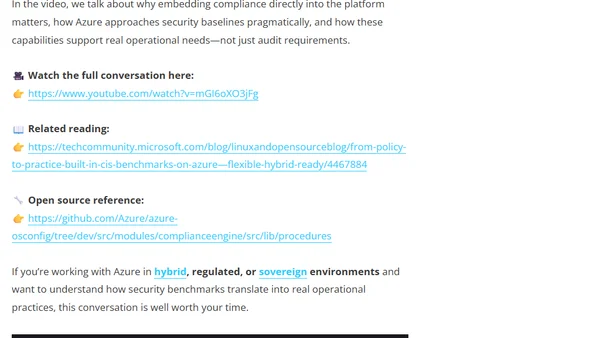 Built‑In CIS Benchmarks on Microsoft Azure