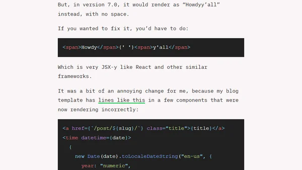 Whitespace in Astro 7.0