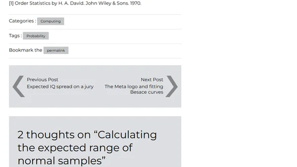 Calculating the expected range of normal samples