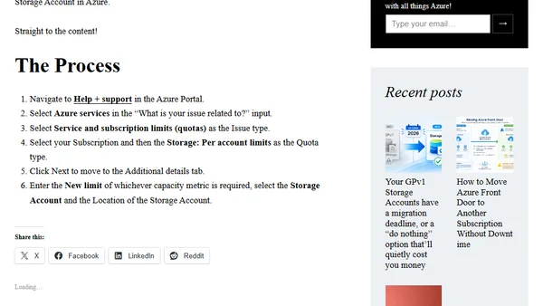 How to Request a Higher Azure Storage Account Blob Egress/Ingress/Capacity Limit