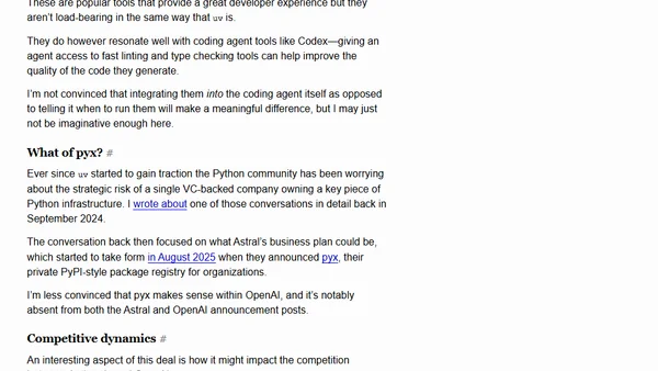 Thoughts on OpenAI acquiring Astral and uv/ruff/ty