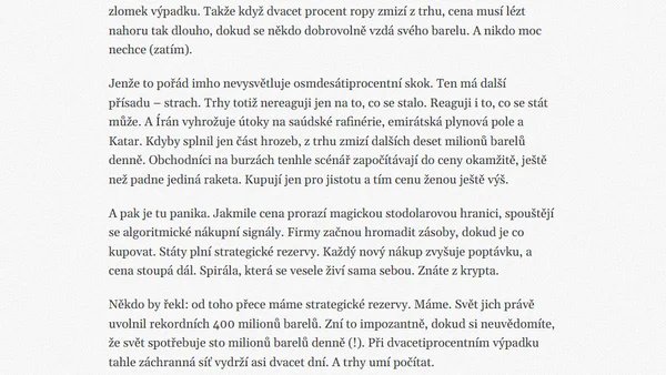 Svět je závislák a Írán mu právě zavřel dealera
