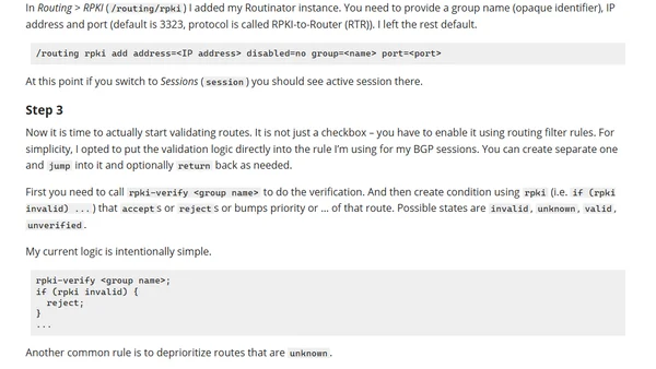 Using RPKI on MikroTik RouterOS 7 (7.21)