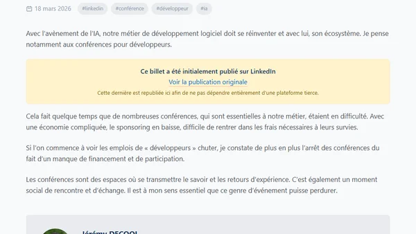 Période difficile pour les conférences développeur