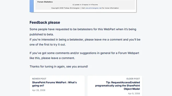 Forum Web Part for SharePoint