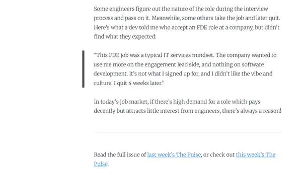 Is the FDE role becoming less desirable?