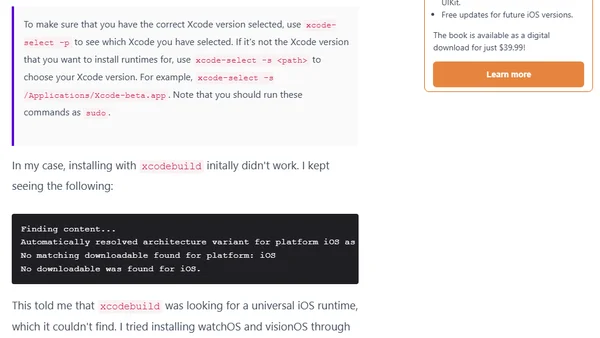 Installing simulator runtimes from the command line