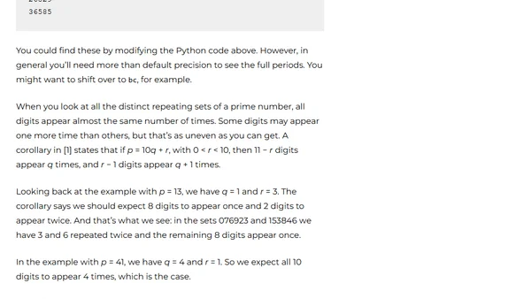 Distribution of digits in fractions