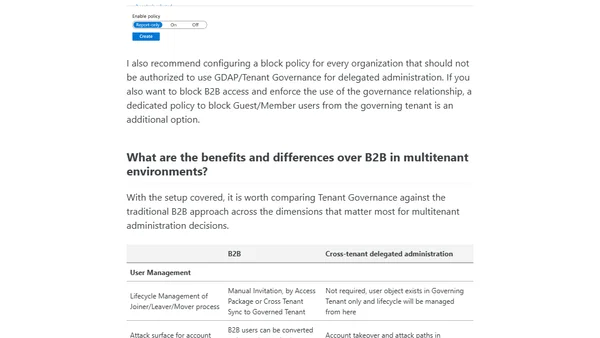 B2B or Not 2B? Cross-Tenant Delegated Administration with Microsoft Entra Tenant Governance