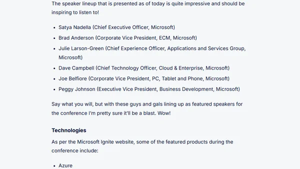 Microsoft Ignite - the new consolidated conference!