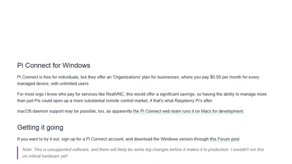 Raspberry Pi Connect may control Windows soon