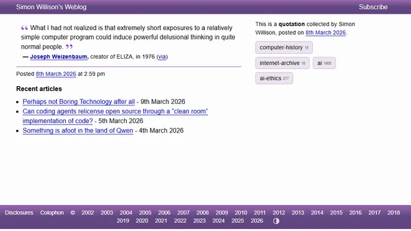 Quoting Joseph Weizenbaum