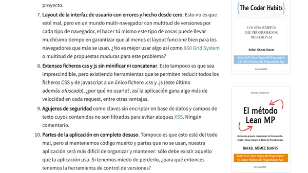 Decálogo de una aplicación no profesional (o cómo cargarnos a un cliente)