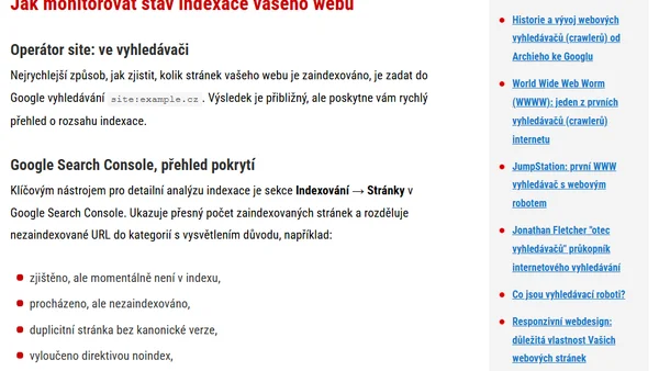 Indexace webových stránek