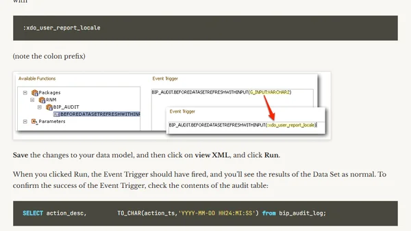 Event Triggers in BI Publisher 11g