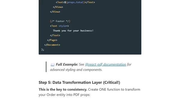 Shared PDF Generation Between Frontend and Backend: One Template, Two Platforms