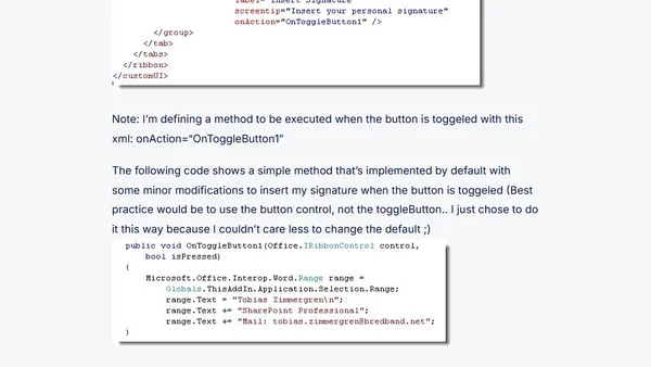 Zimmergren VSTO Tip #1: Extend the Ribbon-menu in Word 2007