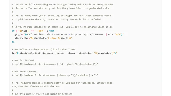 Custom dmenu / fzf Picker to Set Your Timezone with Geolocation