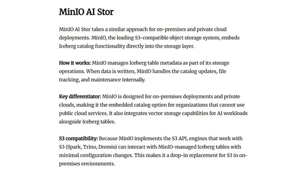 When Catalogs Are Embedded in Storage