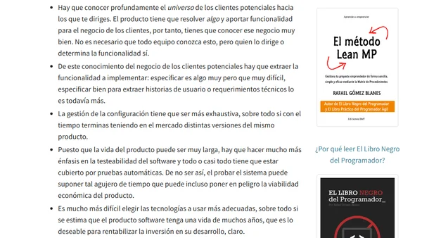 ¿Es lo mismo desarrollar un producto software que realizar un proyecto?