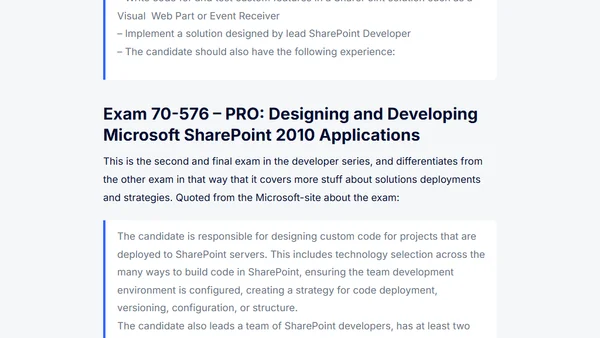 MCPD: SharePoint track
