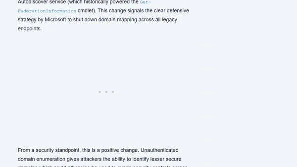 Microsoft Quietly Closes Another Loophole for Tenant Domain Enumeration