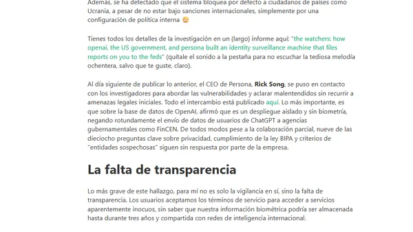 ¿Tu cara es propiedad de un gobierno extranjero? La verificación biométrica y de edad en internet