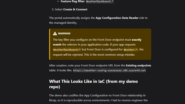 Remove Build-Time Environment Variables with Azure App Configuration with Front Door for Static Web Apps