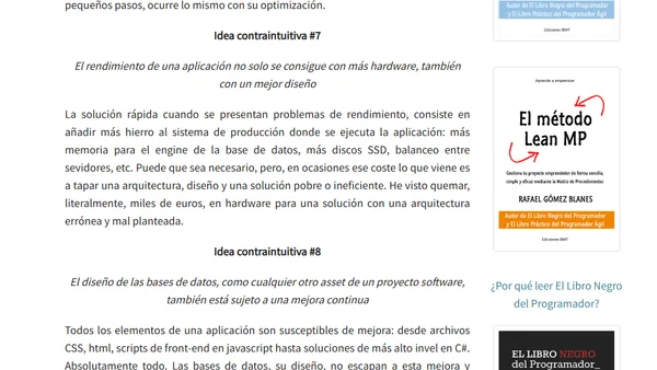 Ideas contraintuitivas en el desarrollo de software