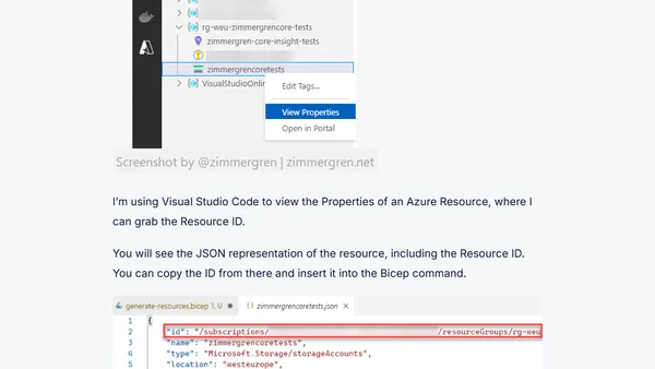 Generate Bicep templates from existing Azure resources with VS Code