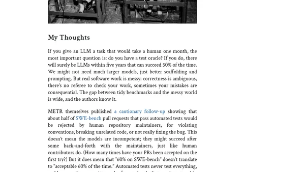 Review: Measuring AI Ability to Complete Long Software Tasks