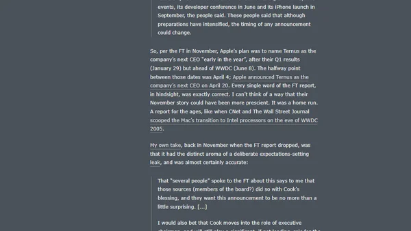 ★ Time to Serve Some Delicious Claim Chowder Regarding the Cook-Ternus CEO Transition