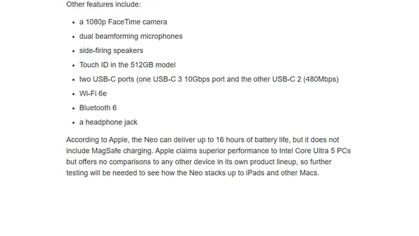 Apple Takes the Wraps Off the MacBook Neo