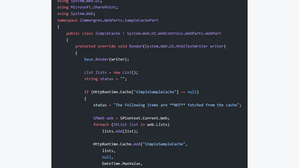 Web Part Caching – A simple approach