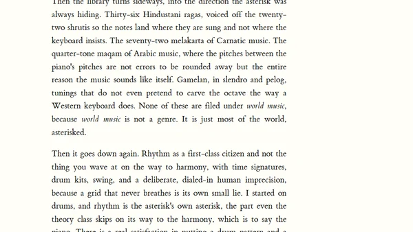 Music Theory, Asterisk
