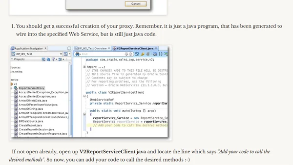 Accessing BI Publisher 11g Web Services through a JDeveloper Web Service Proxy