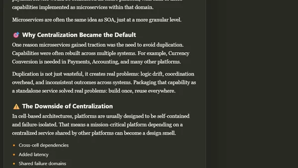 When you think of microservices, you probably think of centralized shared services. But there's another valid pattern that is rarely discussed