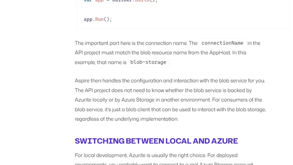 Running a production-like local environment with Aspire