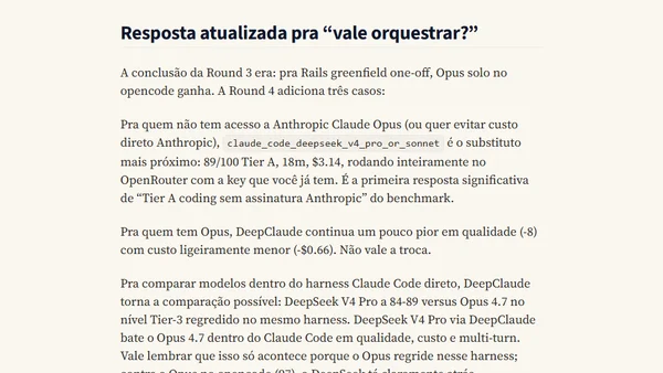 LLM Benchmarks: DeepSeek Destravado! Use DeepClaude