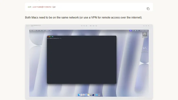 TIL - Remotely accessing one MacBook from another MacBook