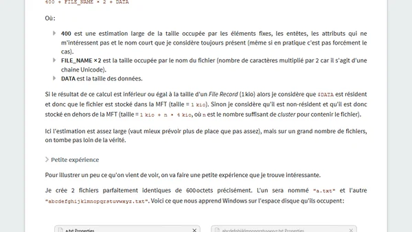 Quelle place occupe réellement un fichier sur un disque ?