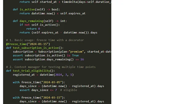 Time Travel in Your Tests with freezegun