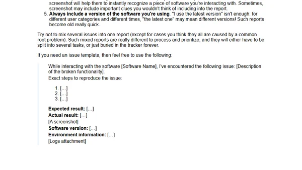How to Write a Bug Report