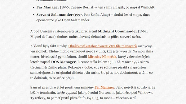 Odhalení: Norton Commander nenapsal Norton. Jeho autora vytvořil Čech!
