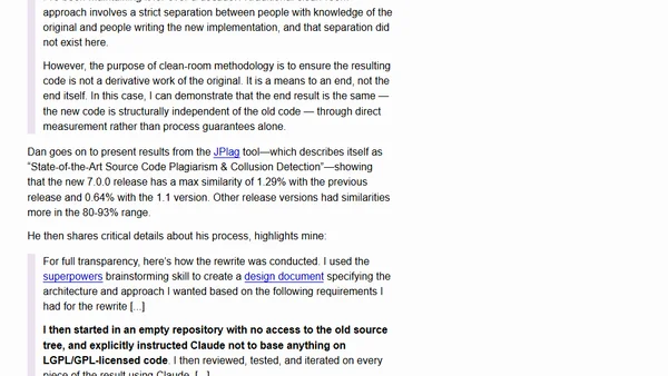 Can coding agents relicense open source through a “clean room” implementation of code?